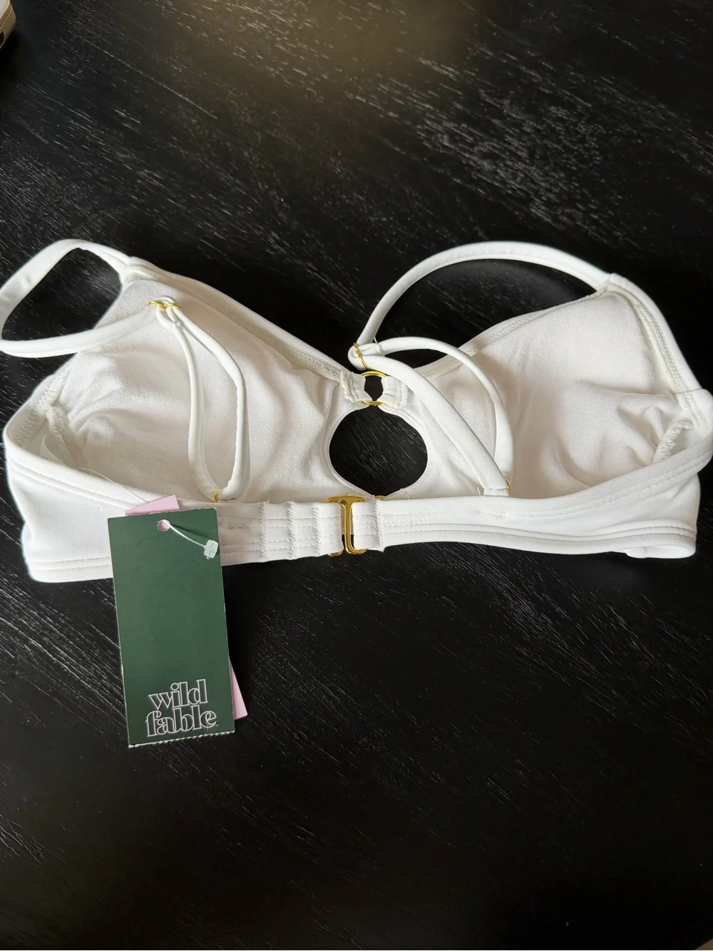 wild fable White Cutout Bikini Top with Gold Rings